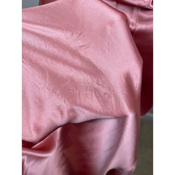 CULT GAIA Kirya Jaipur Gold Chain Halter Neck Pink Satin Maxi Gown Size Small - Picture 5 of 10